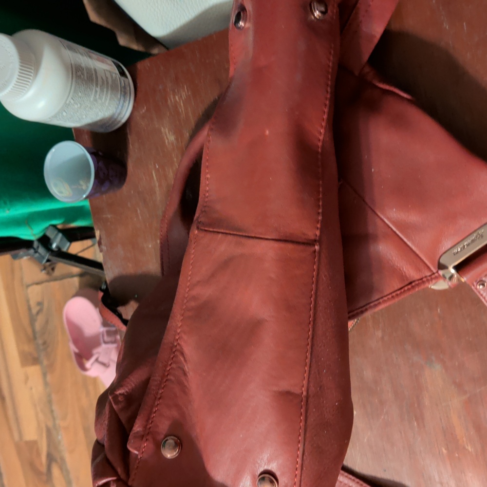 b. makowsky Red Leather Hobo Bag - Picture 4 of 4